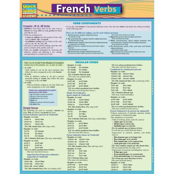 Barcharts Publishing French Verbs Guide 9781423233100